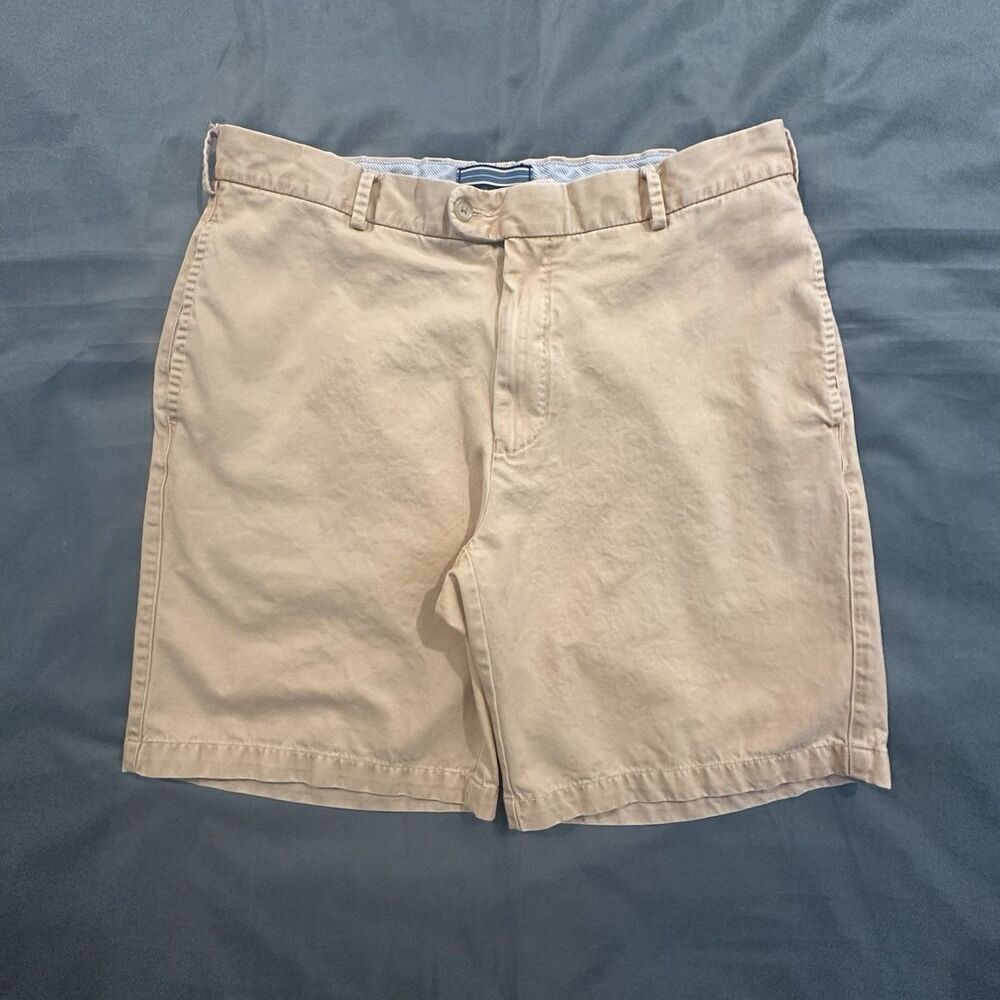 Peter Millar Chino Shorts Mens 36 100% Pima Cotton Orange Golf 9” Inseam Faded